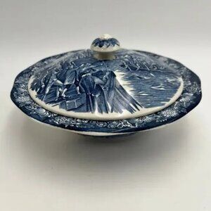 Staffordshire Liberty Bell "Boston Tea Party" Covered Bowl (1975-1981)